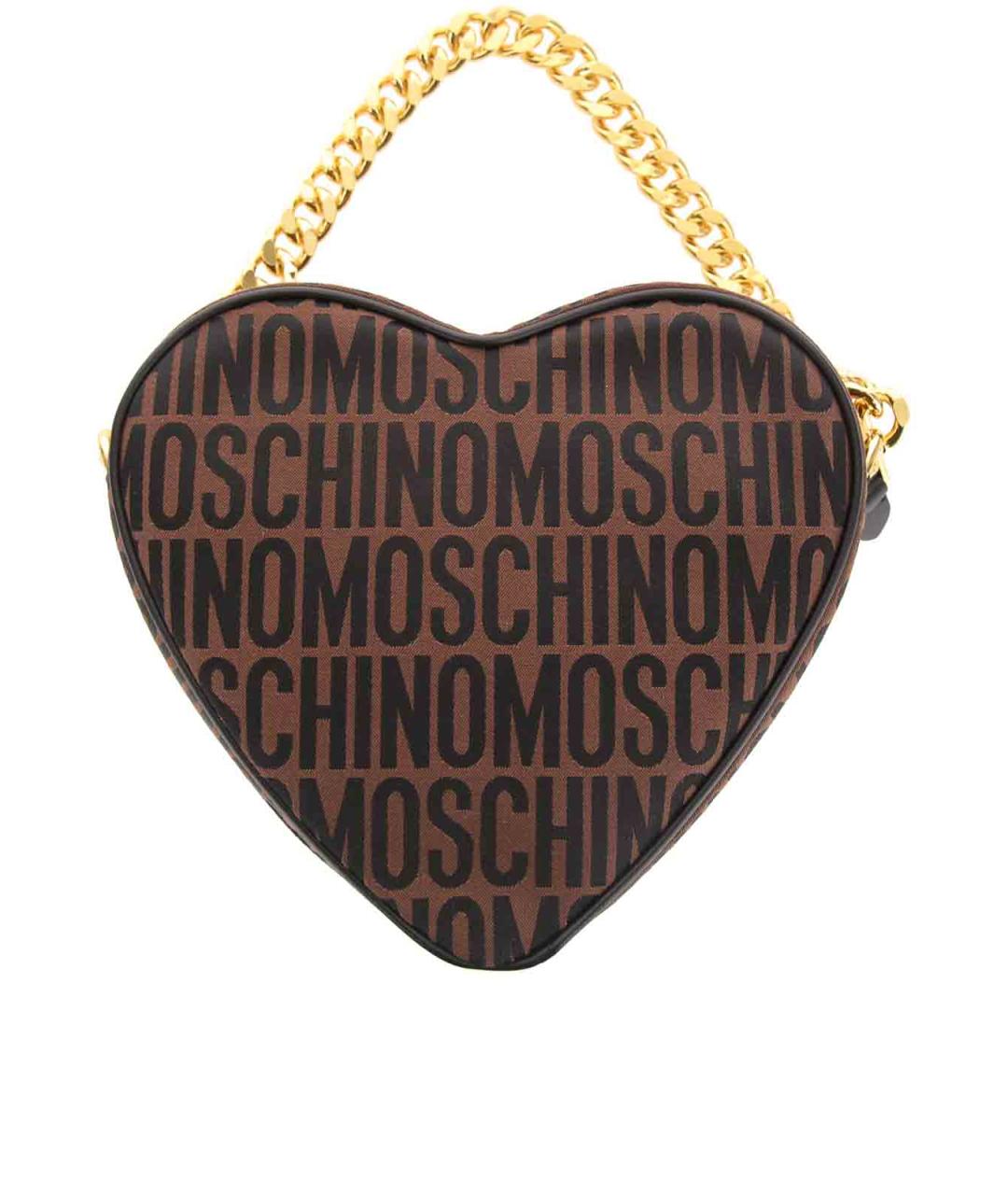 MOSCHINO Коричневая кожаная сумка через плечо, фото 3