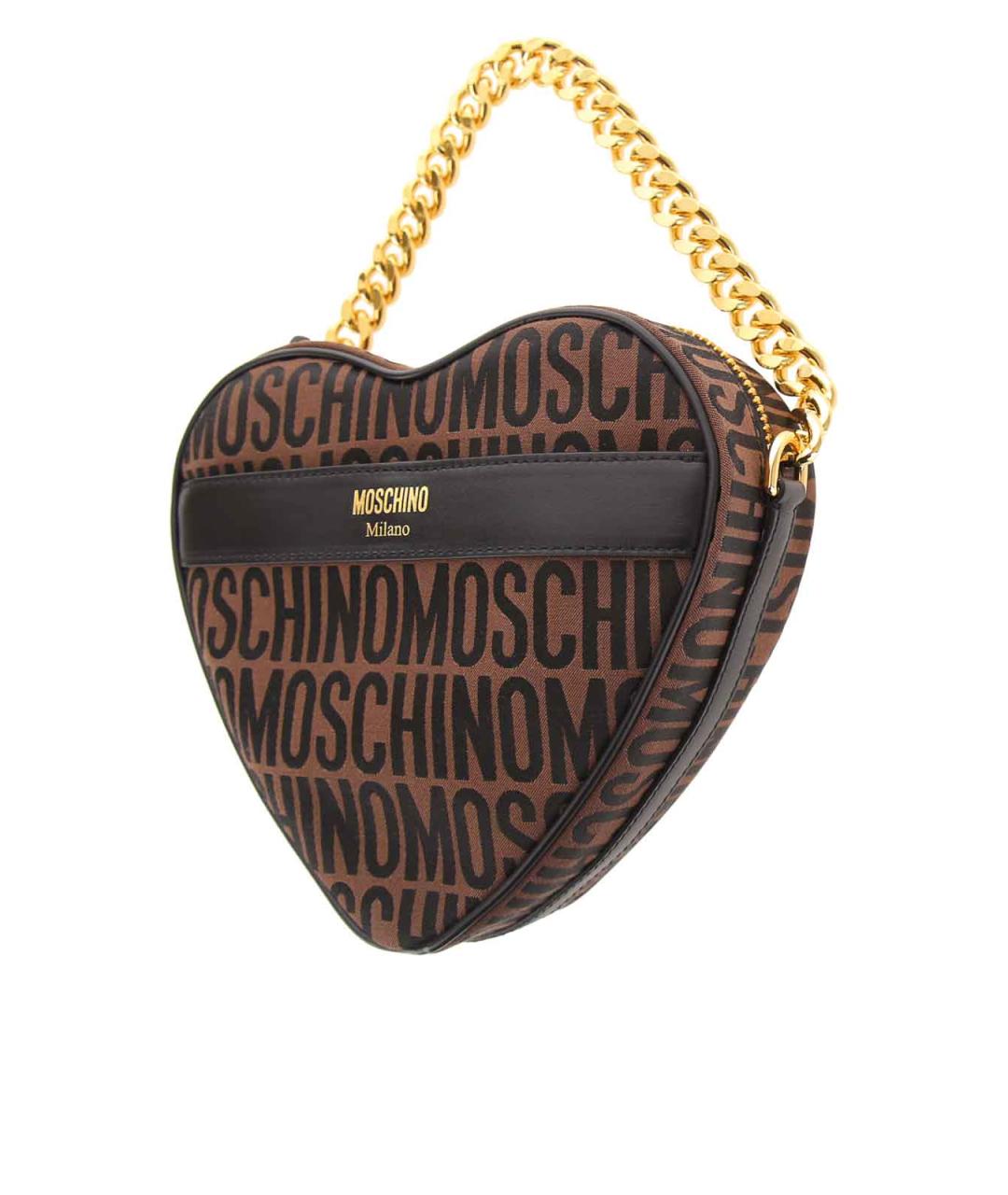 MOSCHINO Коричневая кожаная сумка через плечо, фото 2