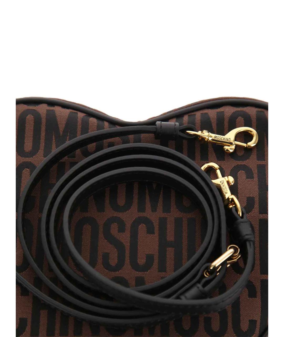 MOSCHINO Коричневая кожаная сумка через плечо, фото 6