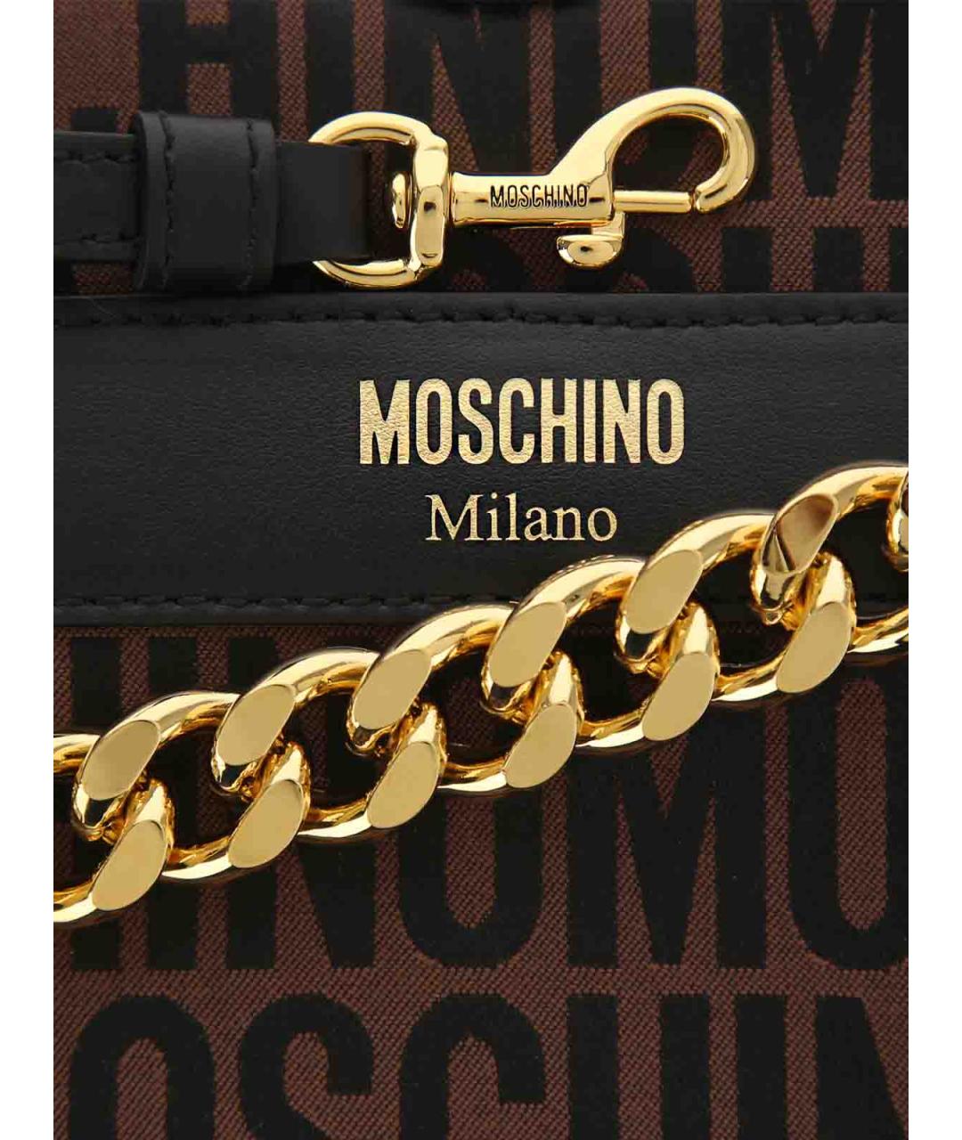 MOSCHINO Коричневая кожаная сумка через плечо, фото 5
