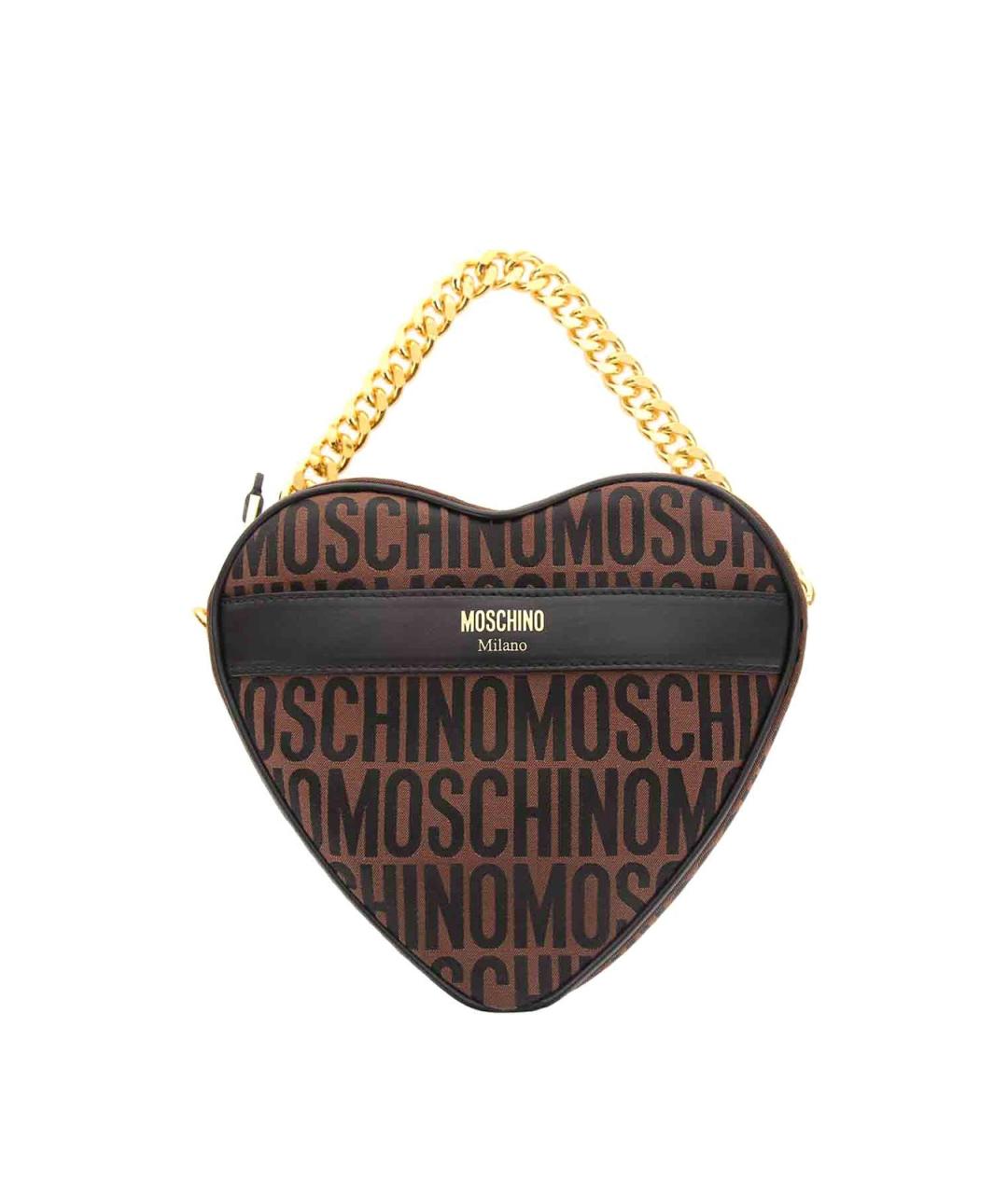 MOSCHINO Коричневая кожаная сумка через плечо, фото 1