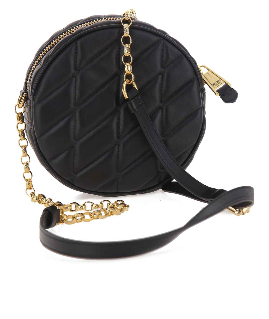 MOSCHINO Черная кожаная сумка через плечо, фото 3