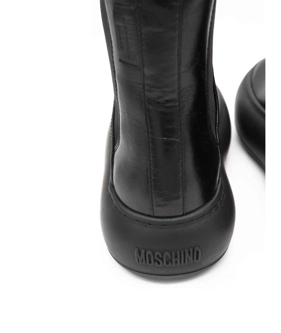 MOSCHINO Черные кожаные ботинки, фото 5
