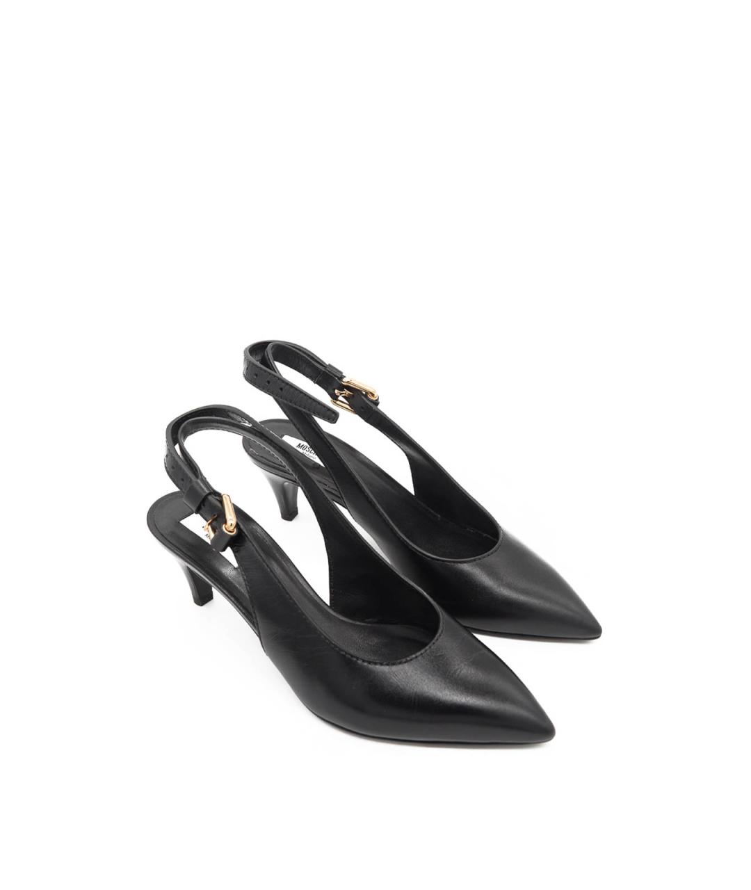 MOSCHINO Черные кожаные туфли, фото 4