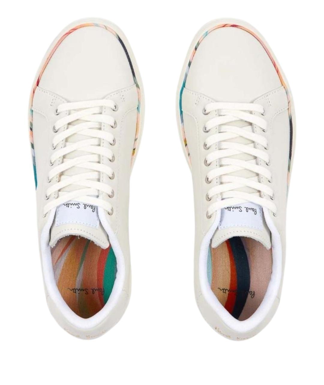 PAUL SMITH Бежевые кожаные кроссовки, фото 3