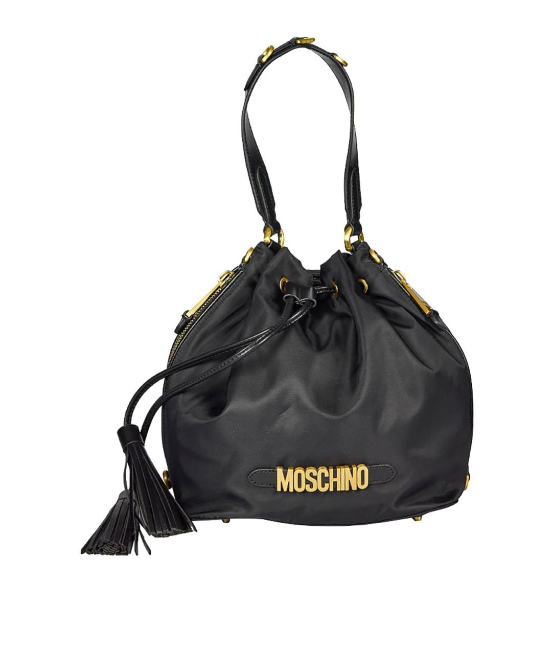 MOSCHINO Черная тканевая сумка через плечо, фото 1