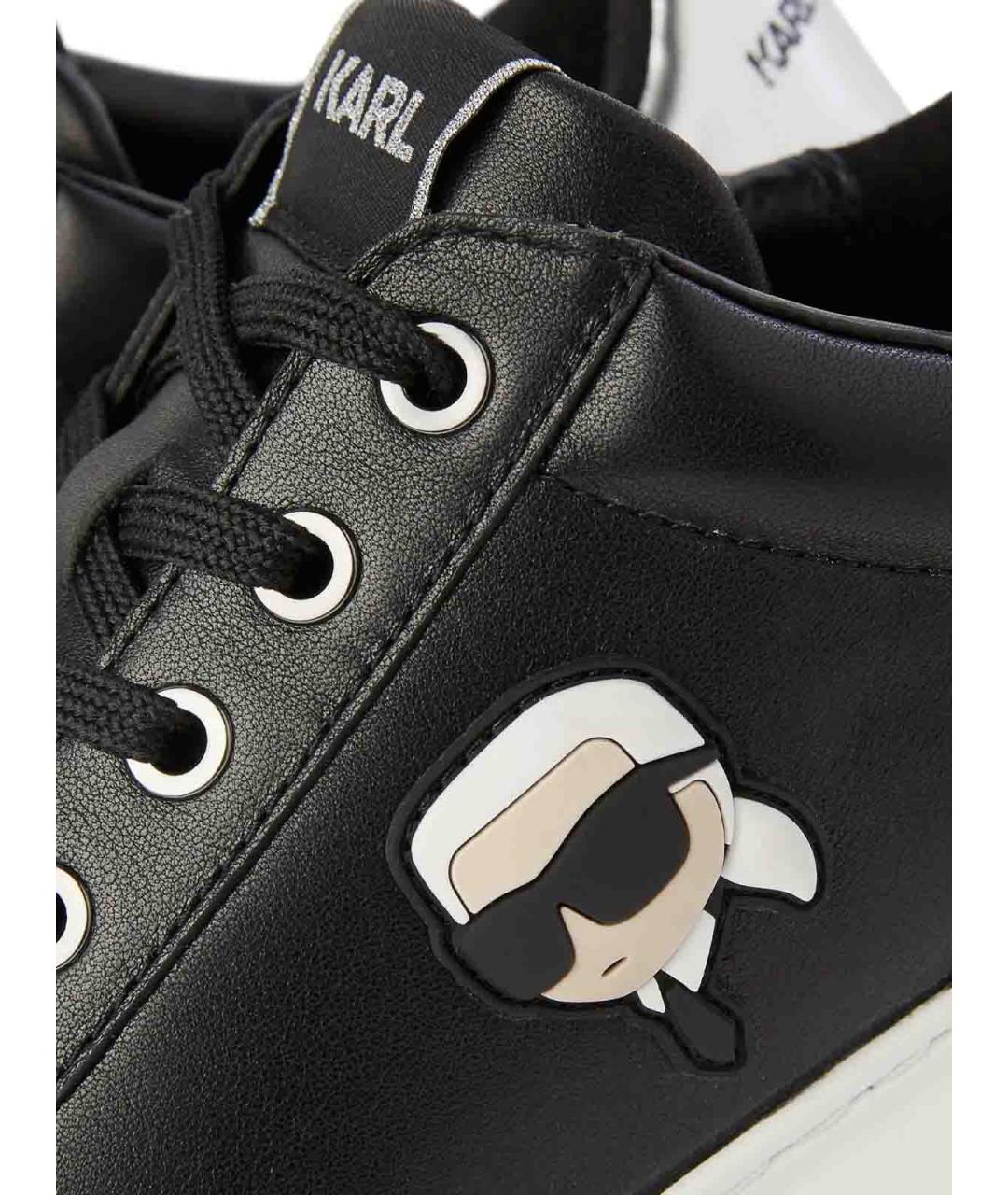 KARL LAGERFELD Черные кожаные кроссовки, фото 5