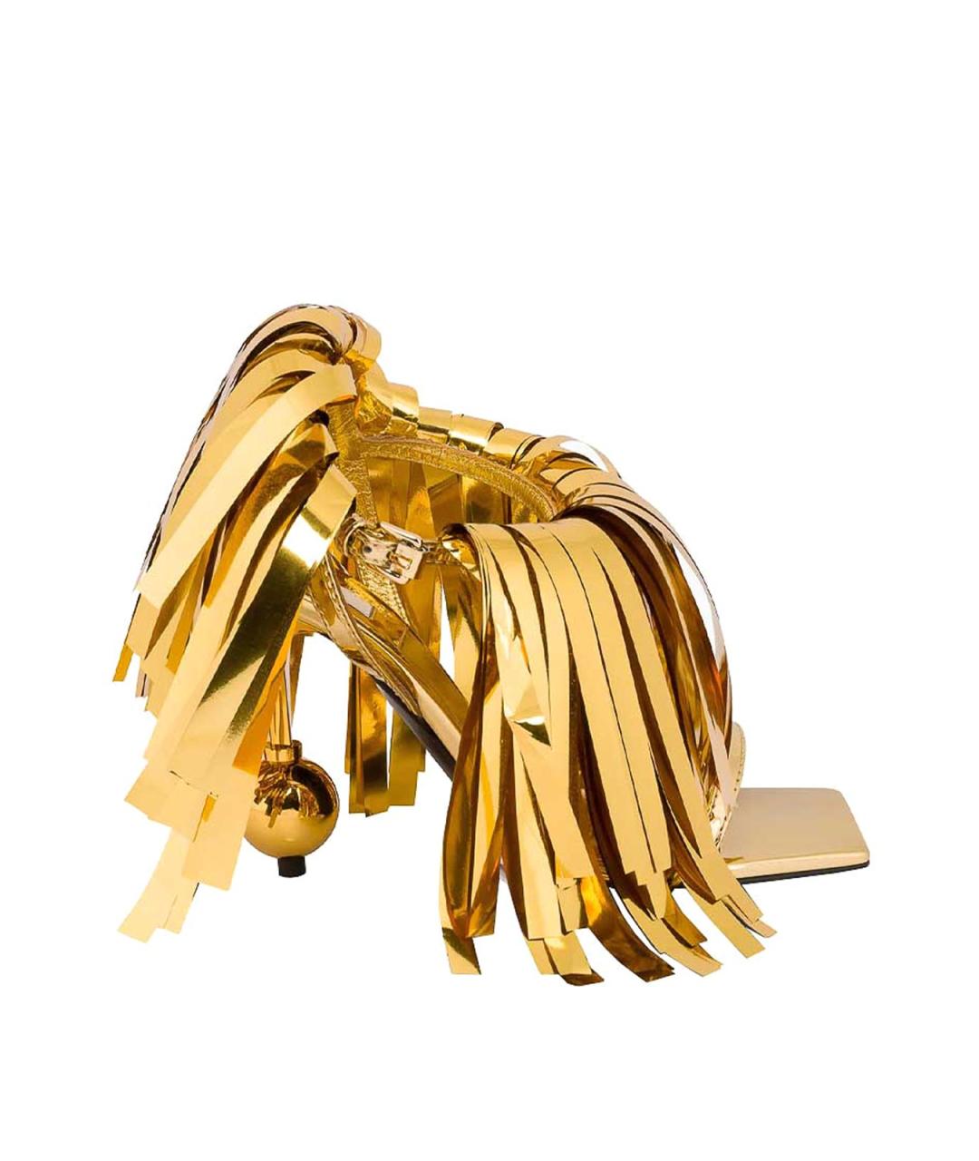MOSCHINO Золотые босоножки из искусственной кожи, фото 1