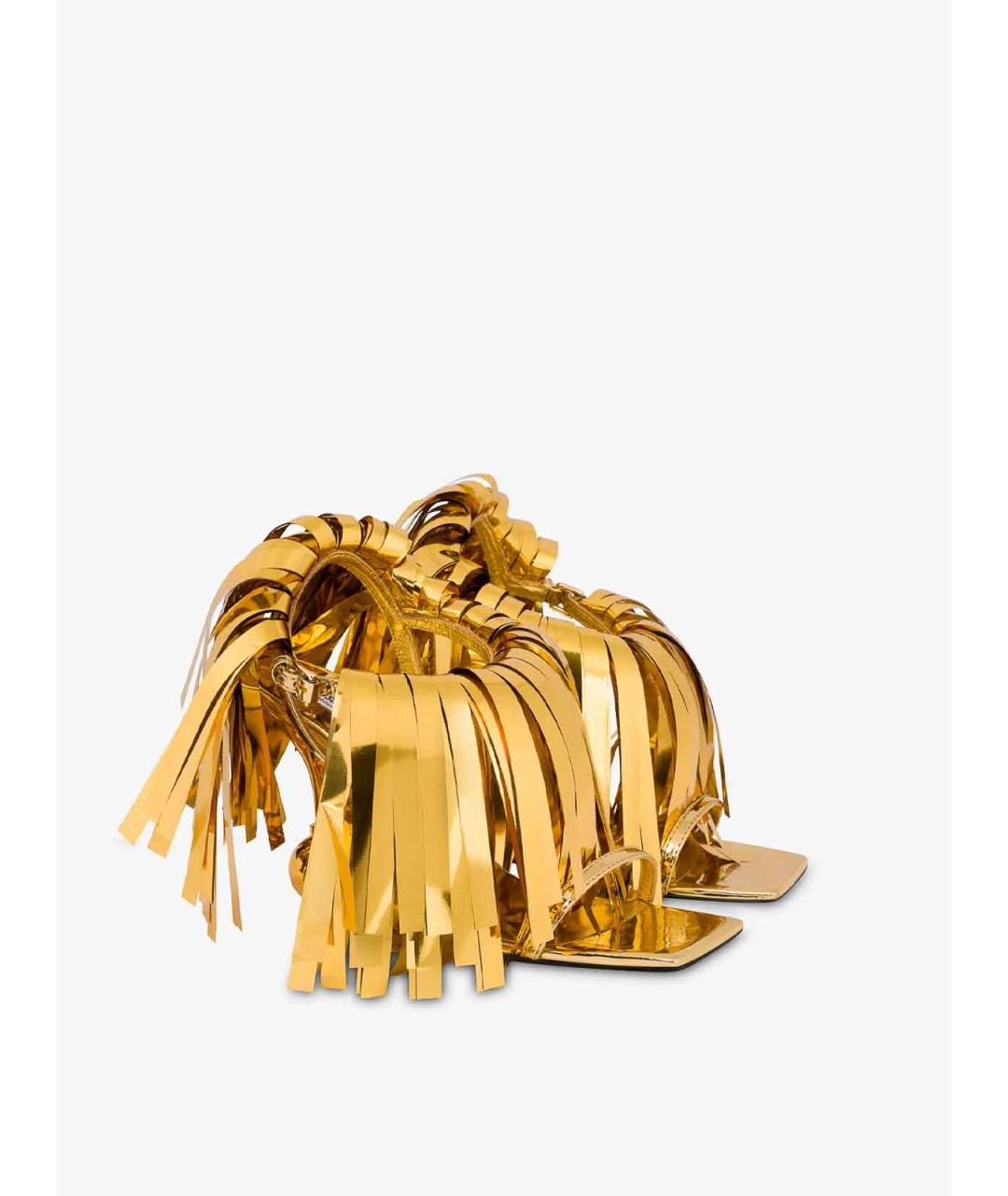 MOSCHINO Золотые босоножки из искусственной кожи, фото 2