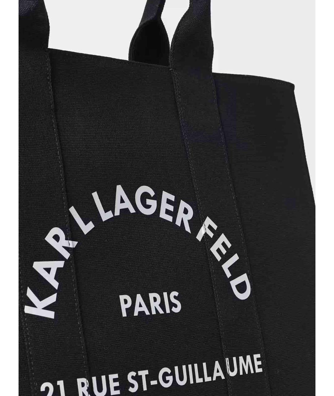 KARL LAGERFELD Черная тканевая сумка тоут, фото 3