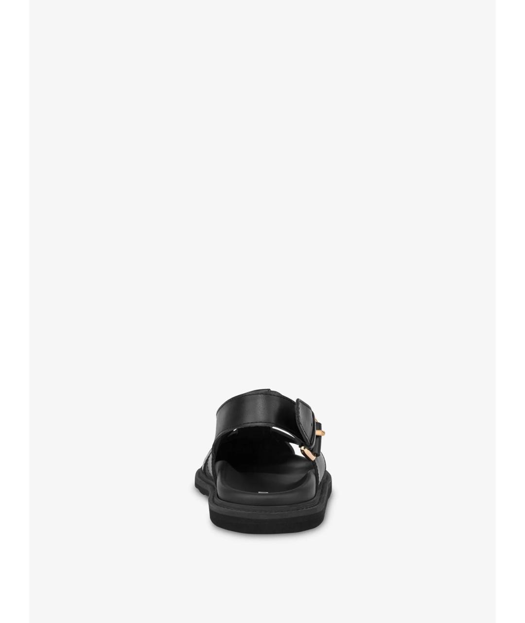 MOSCHINO Черные кожаные сандалии, фото 3