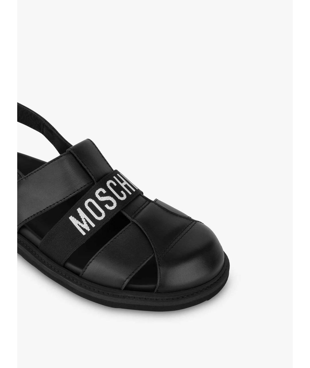 MOSCHINO Черные кожаные сандалии, фото 4