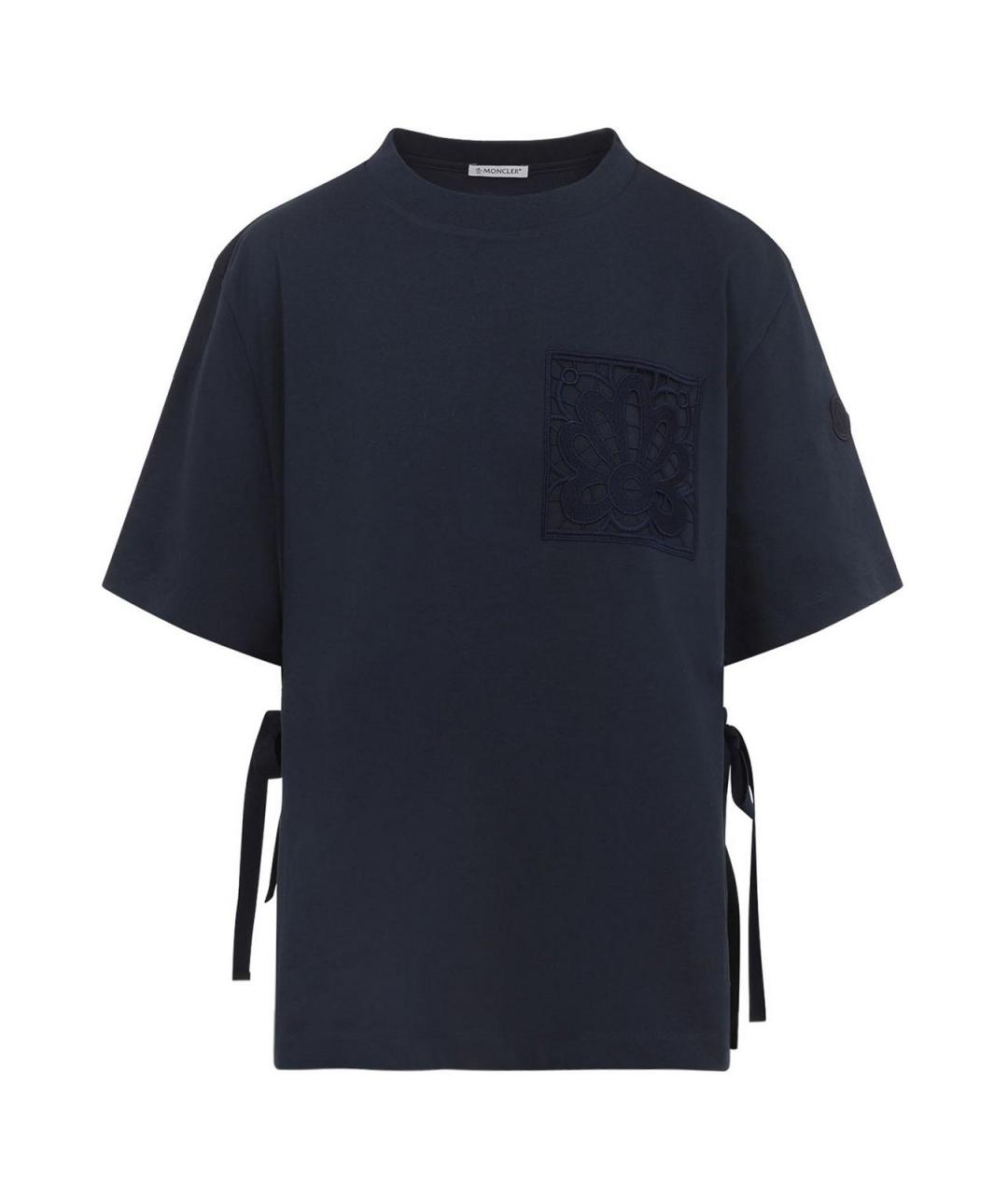 MONCLER Синяя хлопковая футболка, фото 1