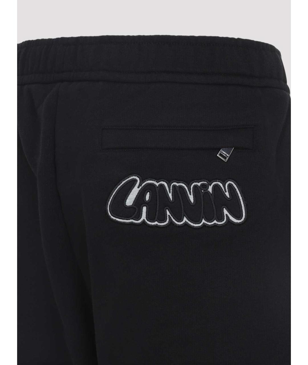 LANVIN Черные хлопковые повседневные брюки, фото 3