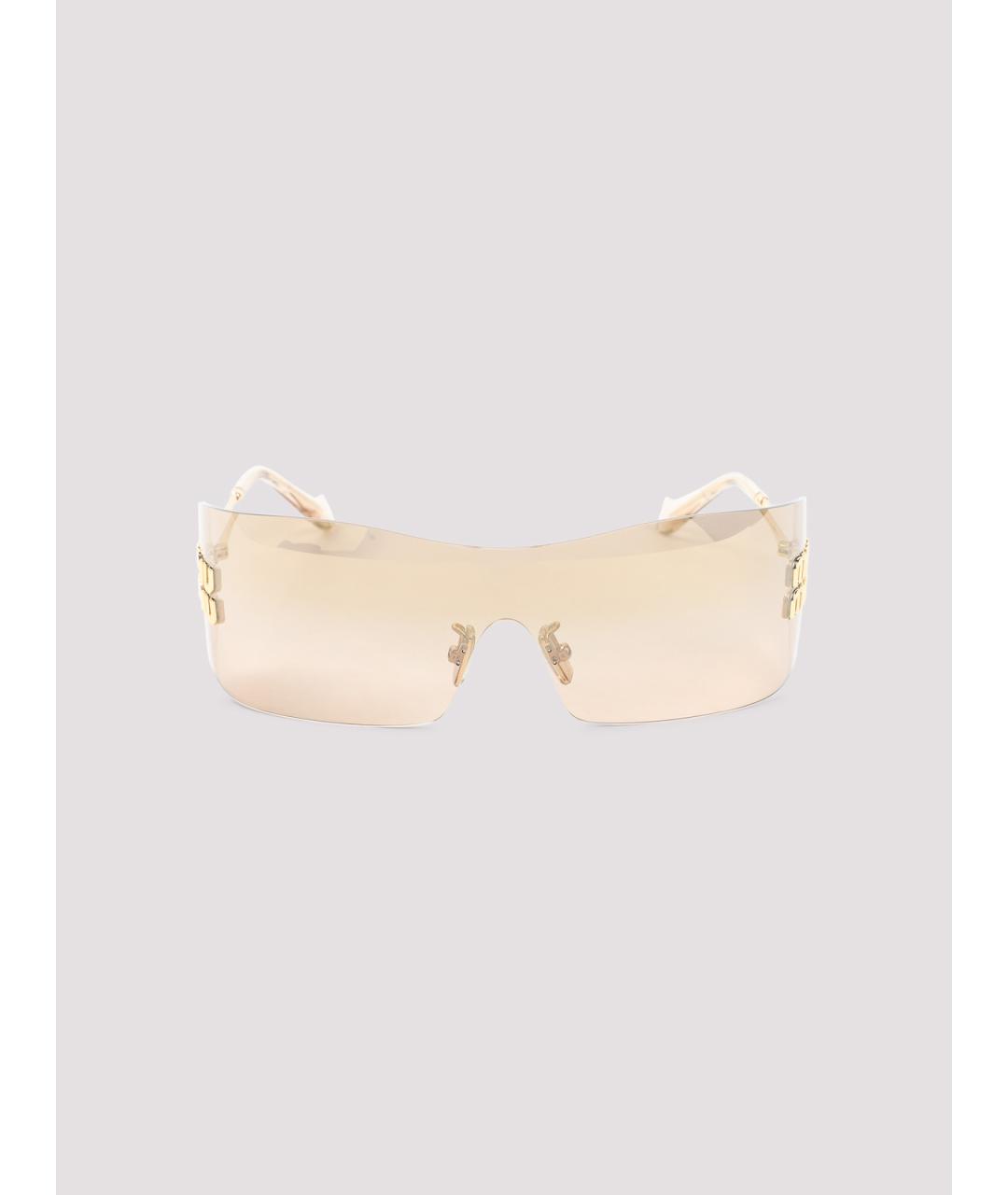 MIU MIU Золотые металлические солнцезащитные очки, фото 2