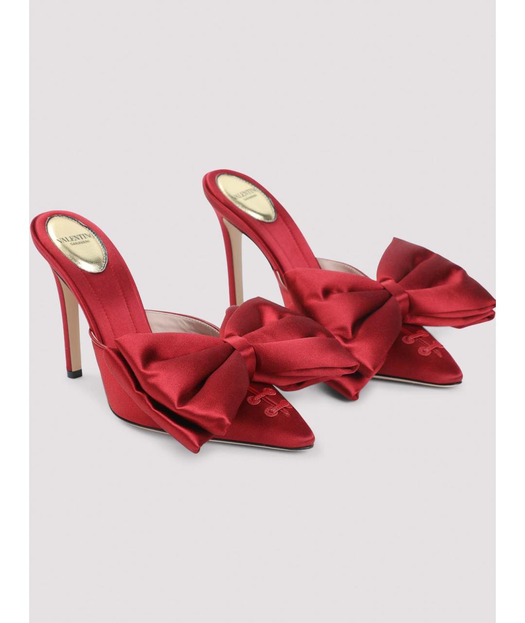 VALENTINO Красные текстильные мюли, фото 3
