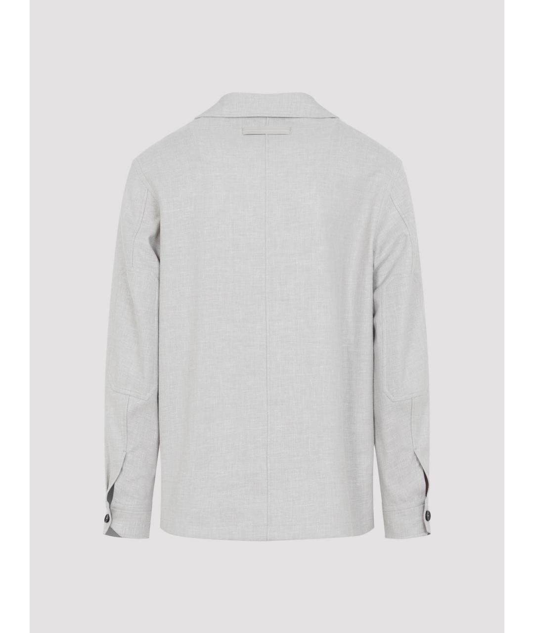 ZEGNA Белая льняная кэжуал рубашка, фото 2
