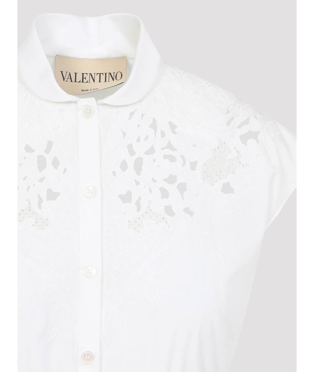 VALENTINO Белое хлопковое повседневное платье, фото 3
