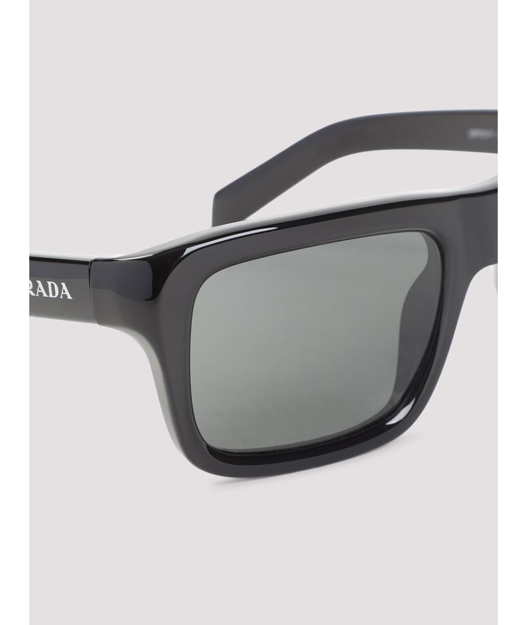 PRADA Черные пластиковые солнцезащитные очки, фото 3