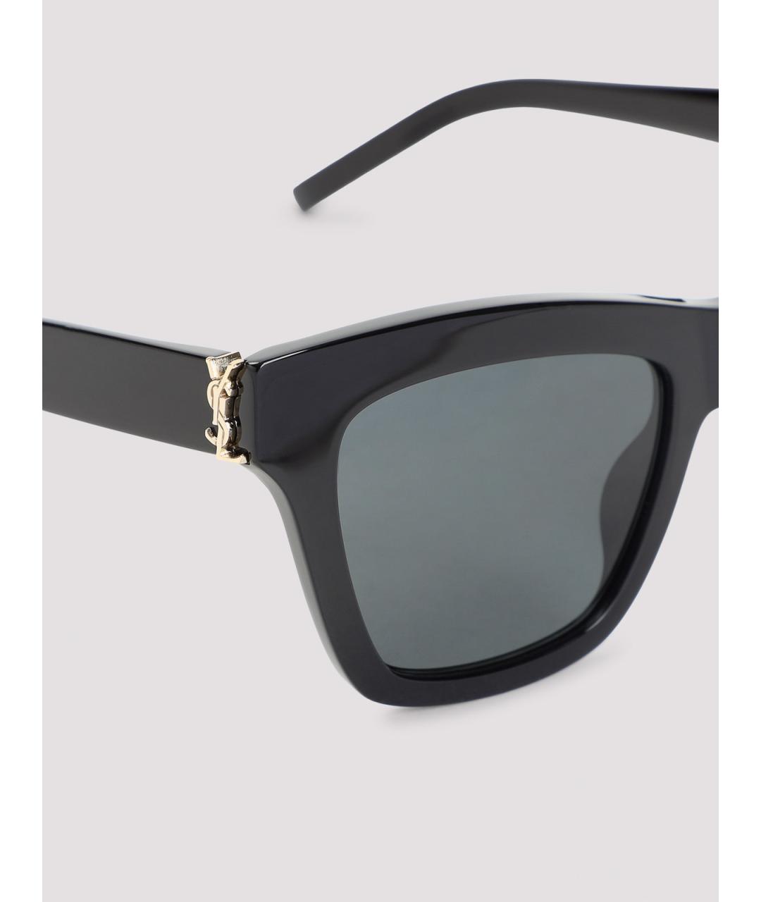SAINT LAURENT Черные пластиковые солнцезащитные очки, фото 3