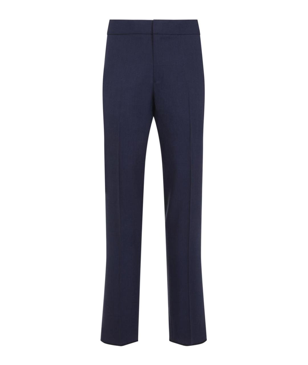 ZEGNA Темно-синие льняные повседневные брюки, фото 1