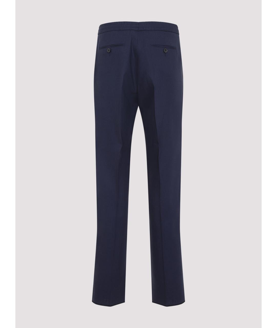 ZEGNA Темно-синие льняные повседневные брюки, фото 2