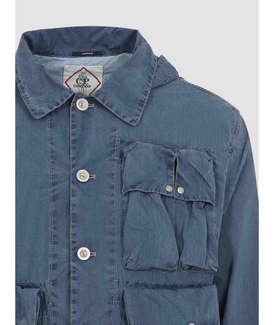 CP COMPANY Голубая хлопковая куртка, фото 3