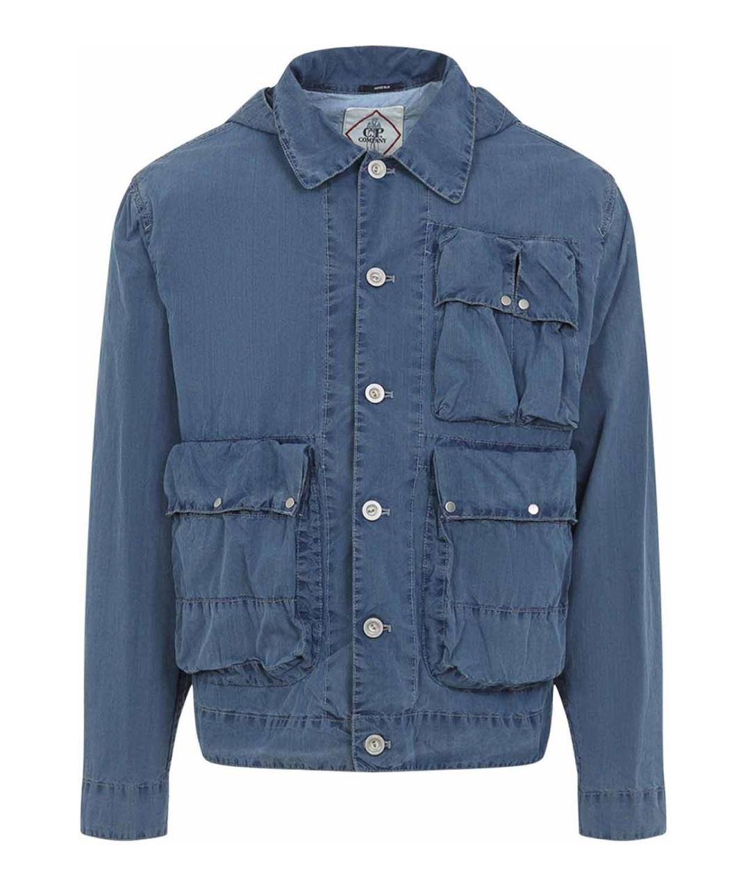 CP COMPANY Голубая хлопковая куртка, фото 1