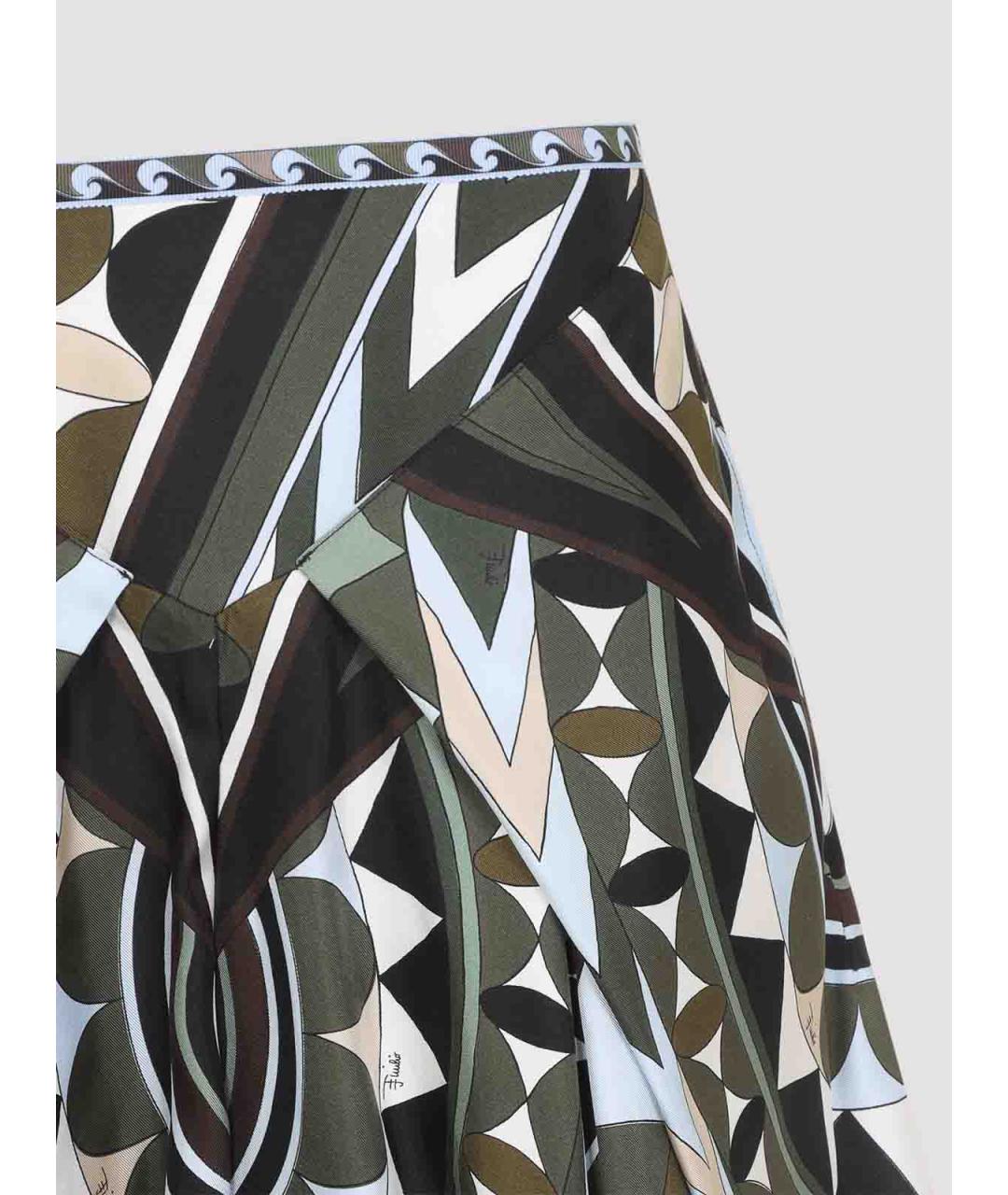 EMILIO PUCCI Мульти шелковые брюки широкие, фото 3