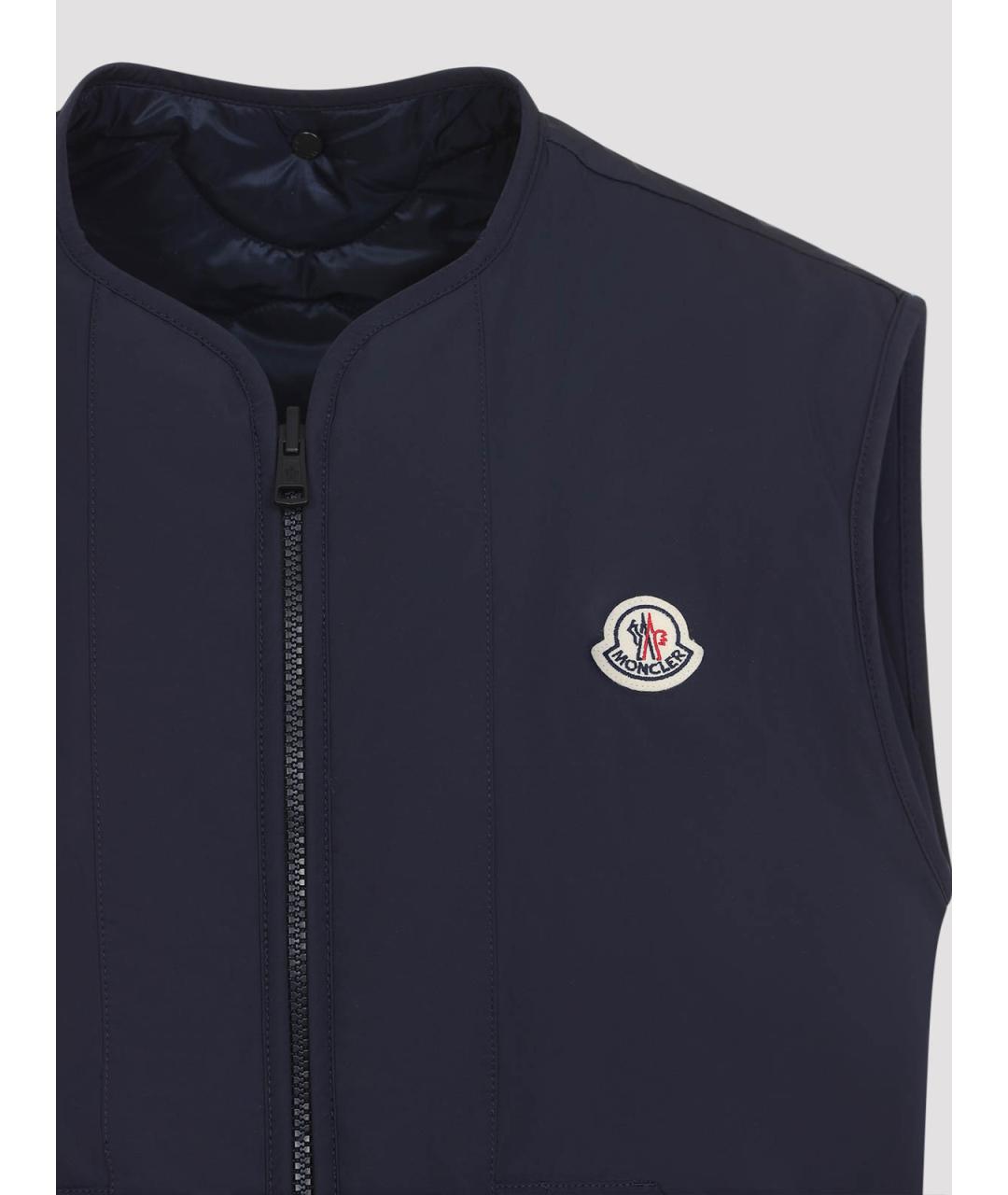 MONCLER Синяя полиэстеровая куртка, фото 6