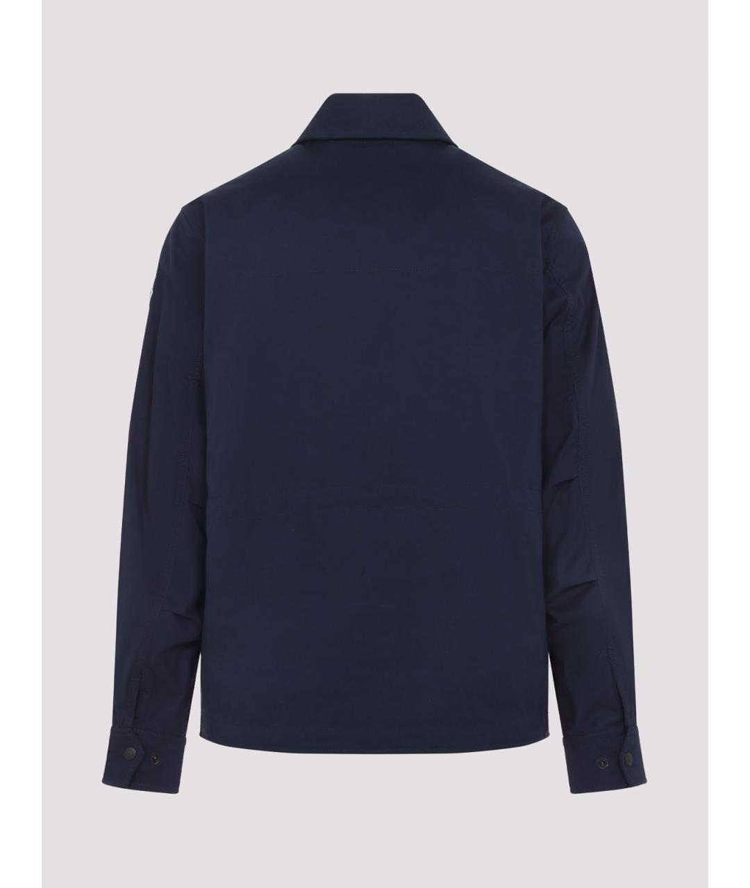 MONCLER Синяя полиэстеровая куртка, фото 2