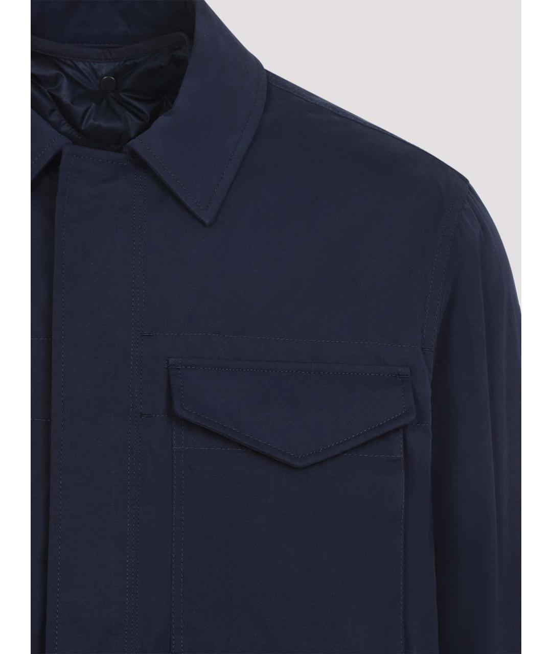 MONCLER Синяя полиэстеровая куртка, фото 5