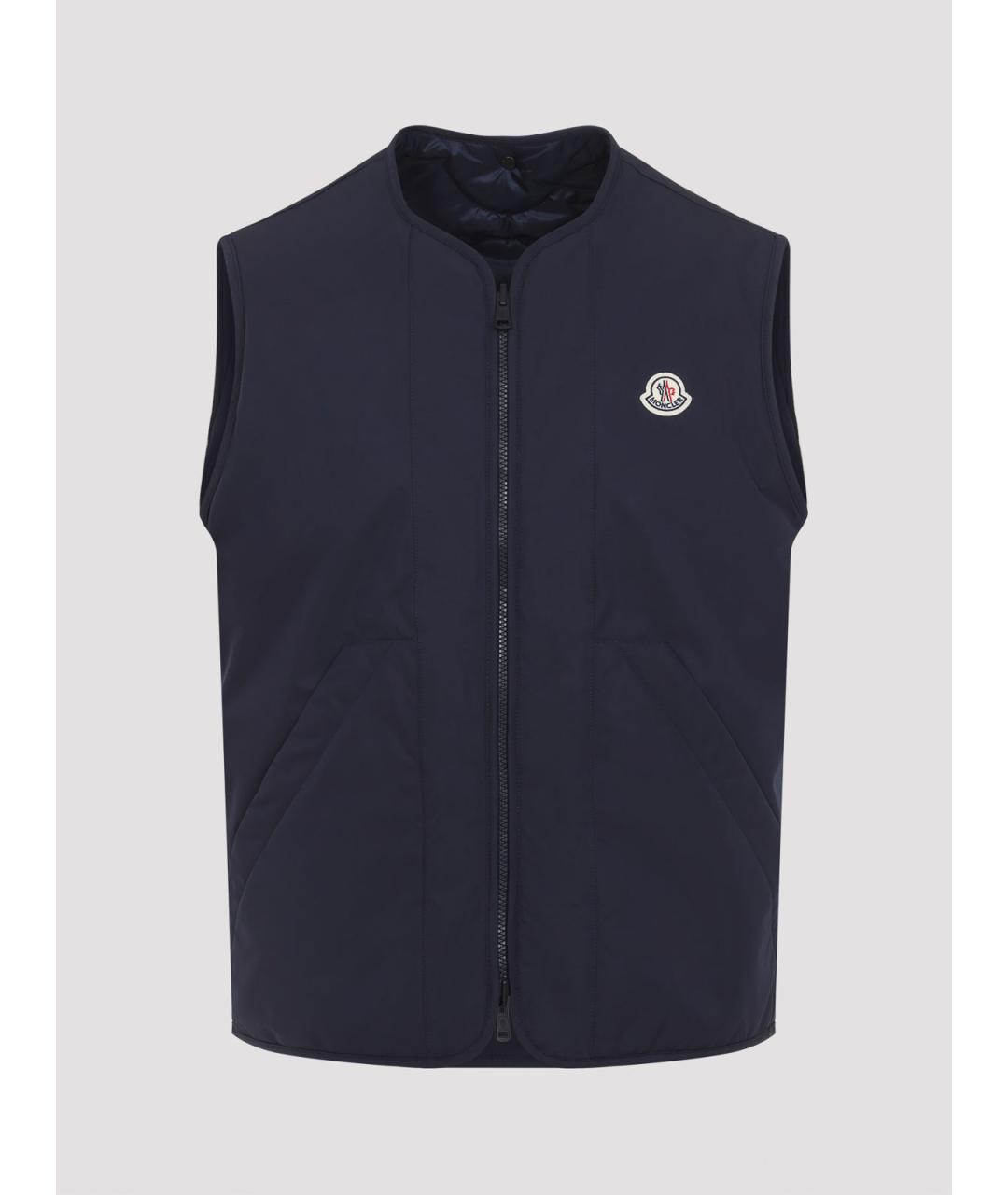 MONCLER Синяя полиэстеровая куртка, фото 3