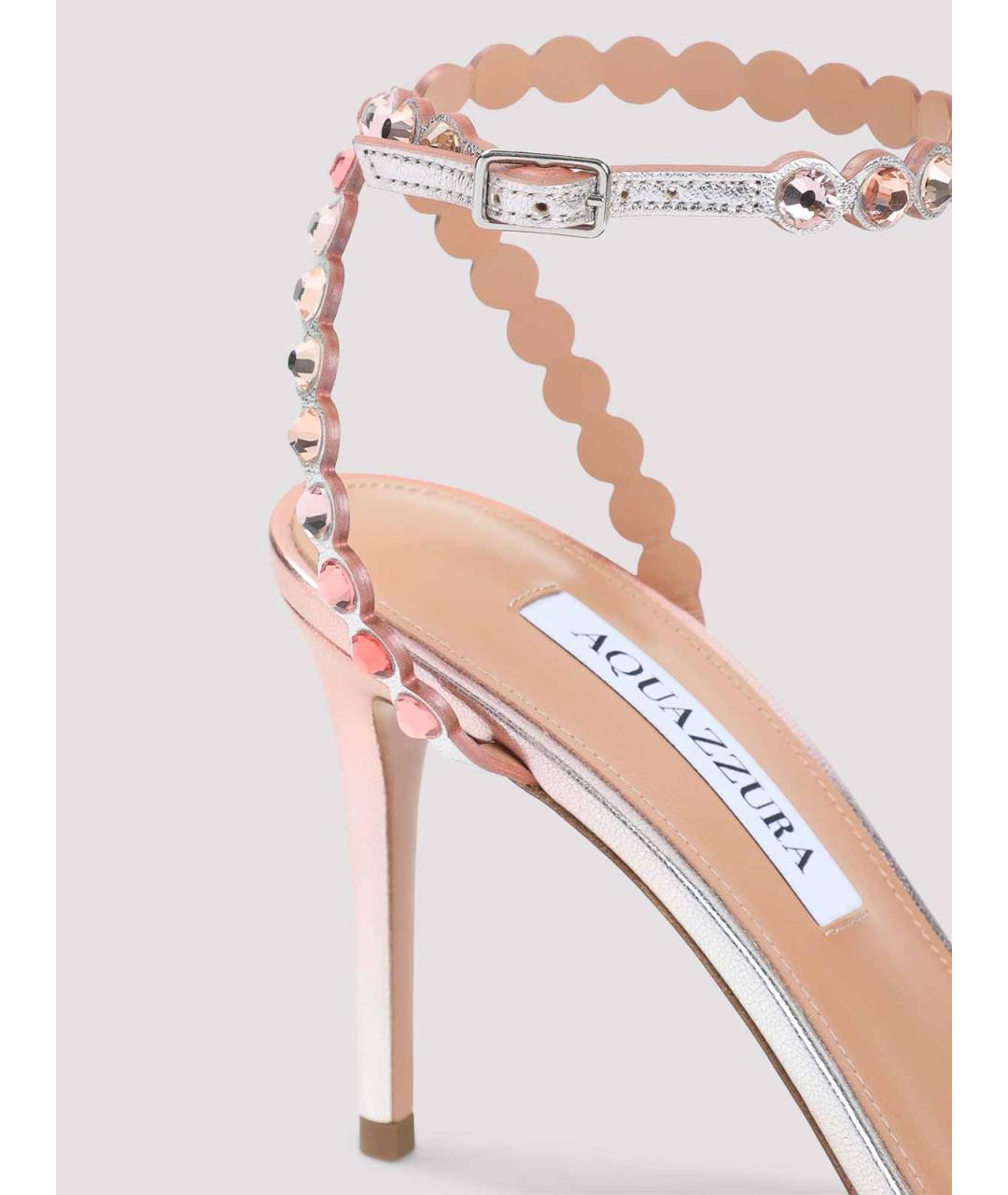 AQUAZZURA Розовые кожаные босоножки, фото 3