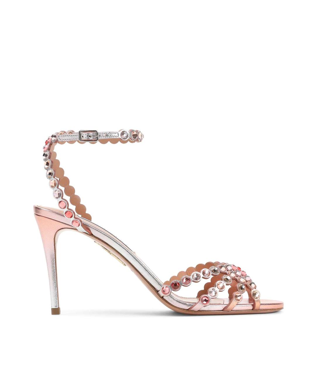 AQUAZZURA Розовые кожаные босоножки, фото 1