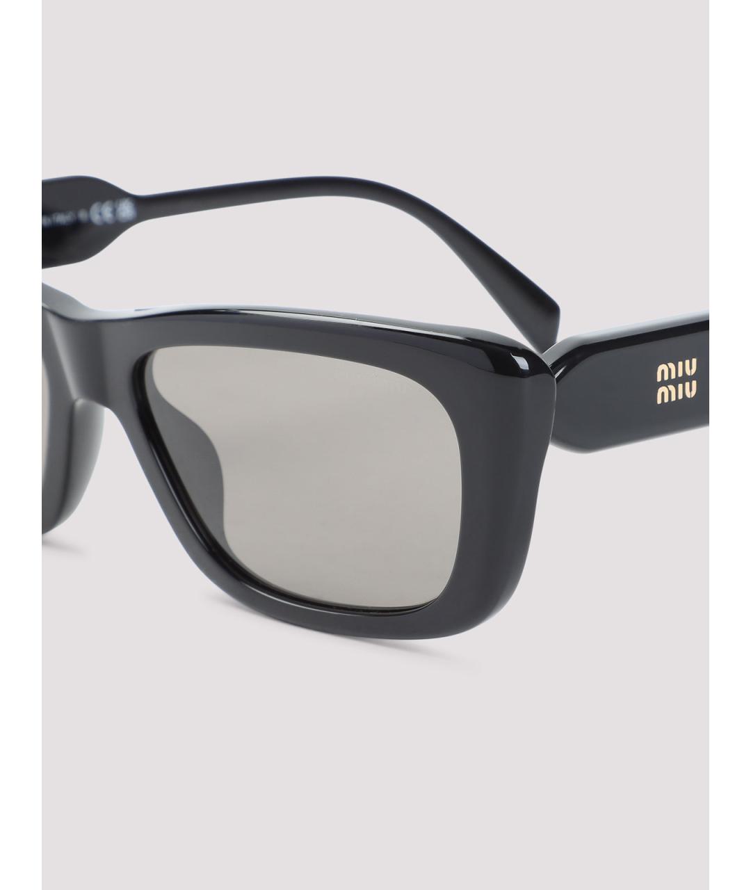 MIU MIU Черные пластиковые солнцезащитные очки, фото 3
