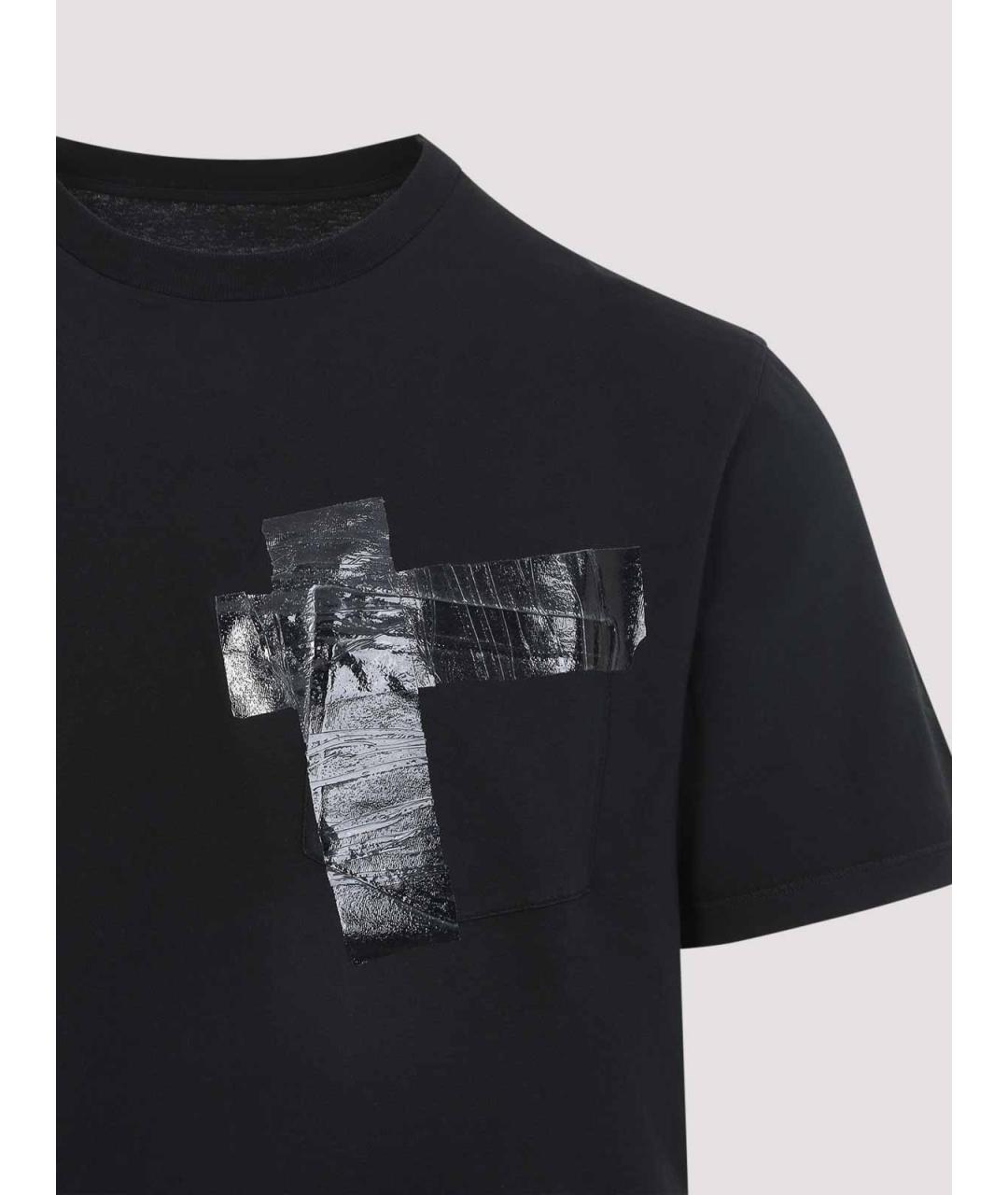 MAISON MARGIELA Черная хлопковая футболка, фото 3