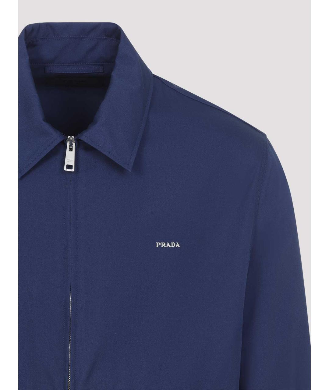 PRADA Синяя полиэстеровая куртка, фото 4