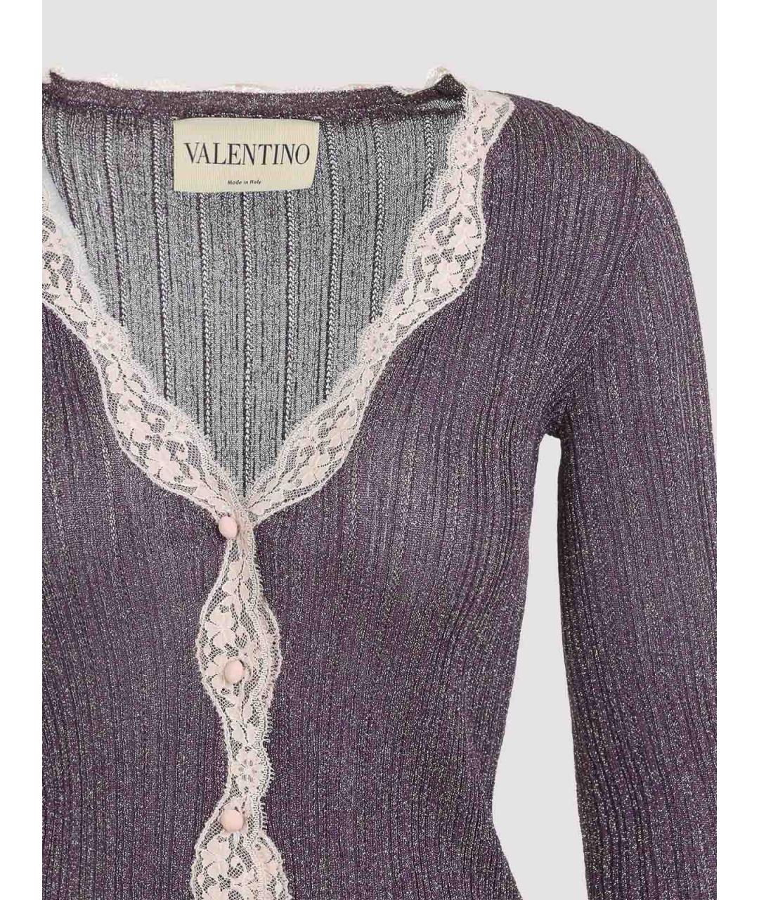VALENTINO Фиолетовый вискозный кардиган, фото 3