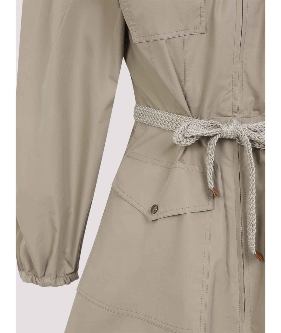 MONCLER Бежевое хлопковое повседневное платье, фото 3