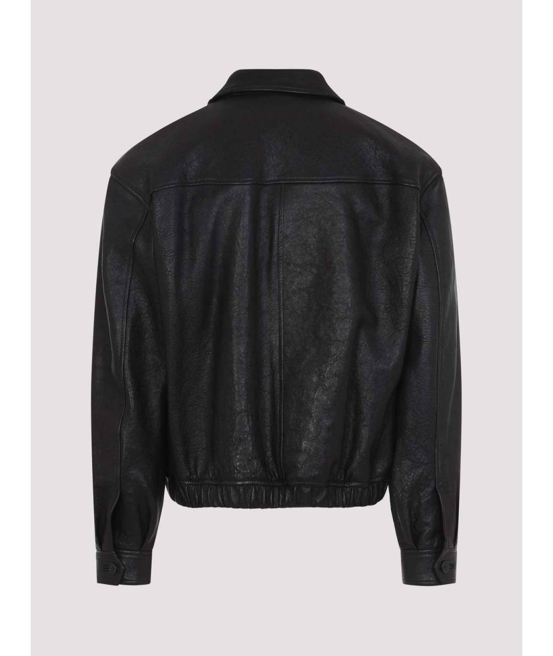 SAINT LAURENT Черная кожаная куртка, фото 2