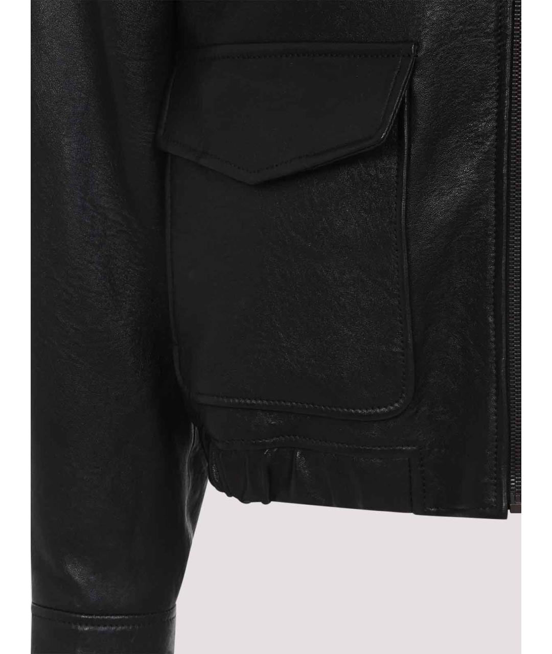 SAINT LAURENT Черная кожаная куртка, фото 3