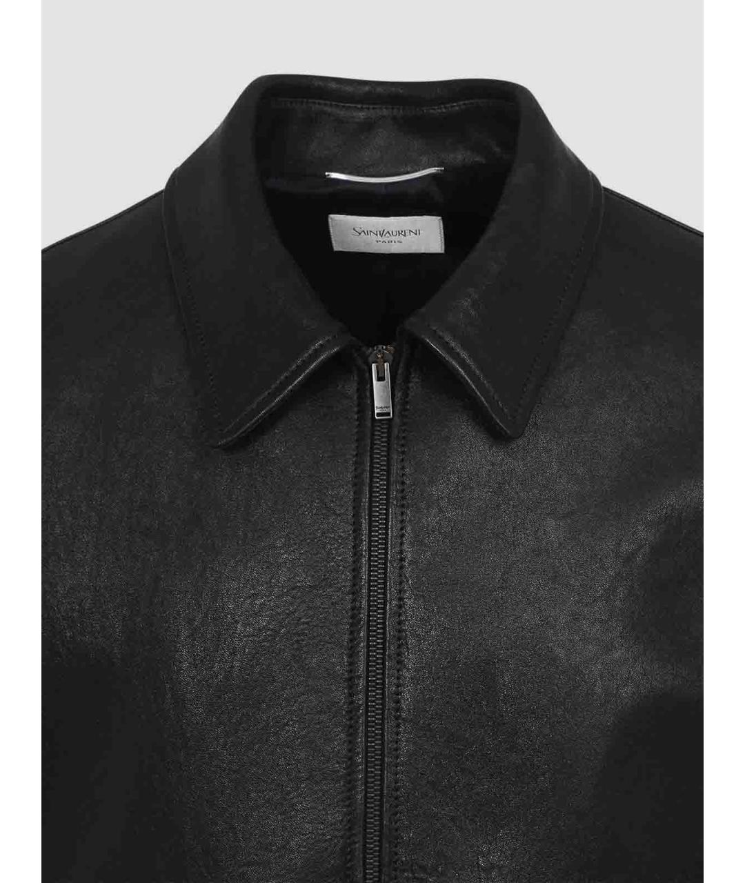 SAINT LAURENT Черная кожаная куртка, фото 4