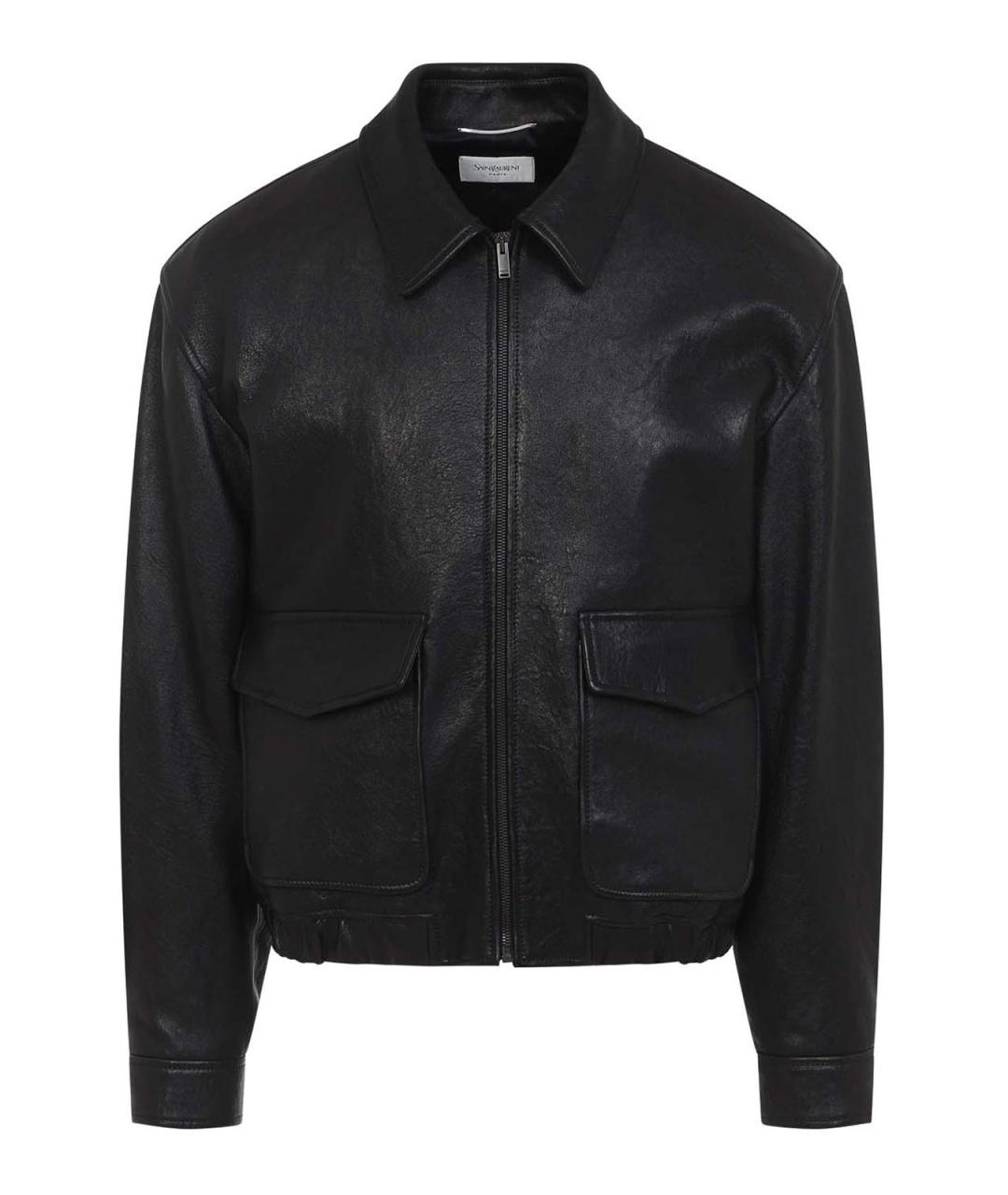 SAINT LAURENT Черная кожаная куртка, фото 1