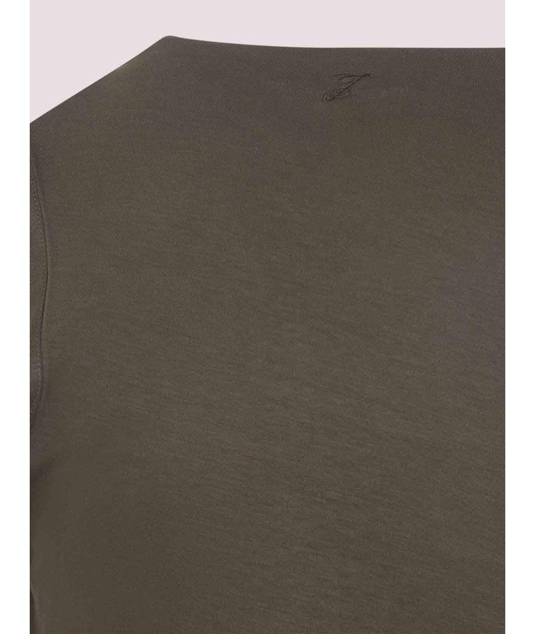 JACQUEMUS Хаки хлопковая майка, фото 4