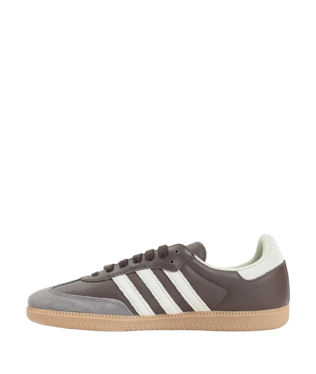 ADIDAS Коричневые кожаные низкие кроссовки / кеды, фото 2