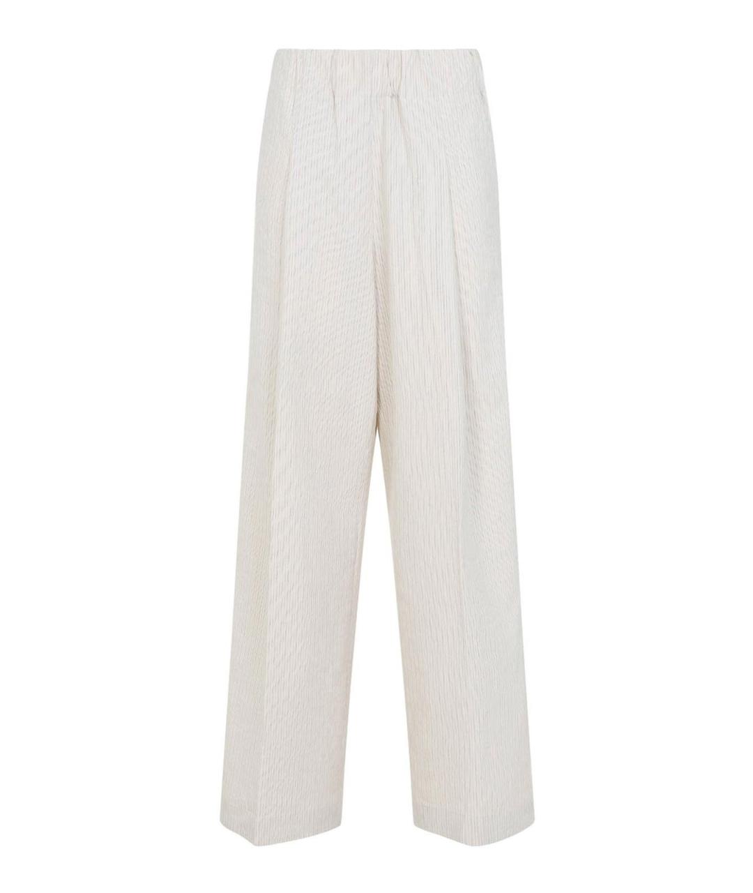 DRIES VAN NOTEN Белые хлопковые прямые брюки, фото 1
