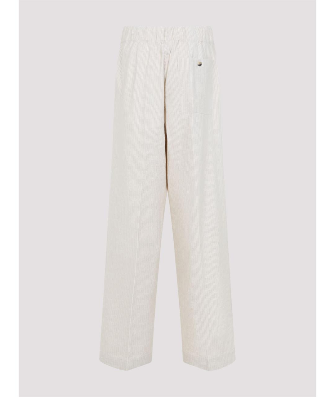 DRIES VAN NOTEN Белые хлопковые прямые брюки, фото 2