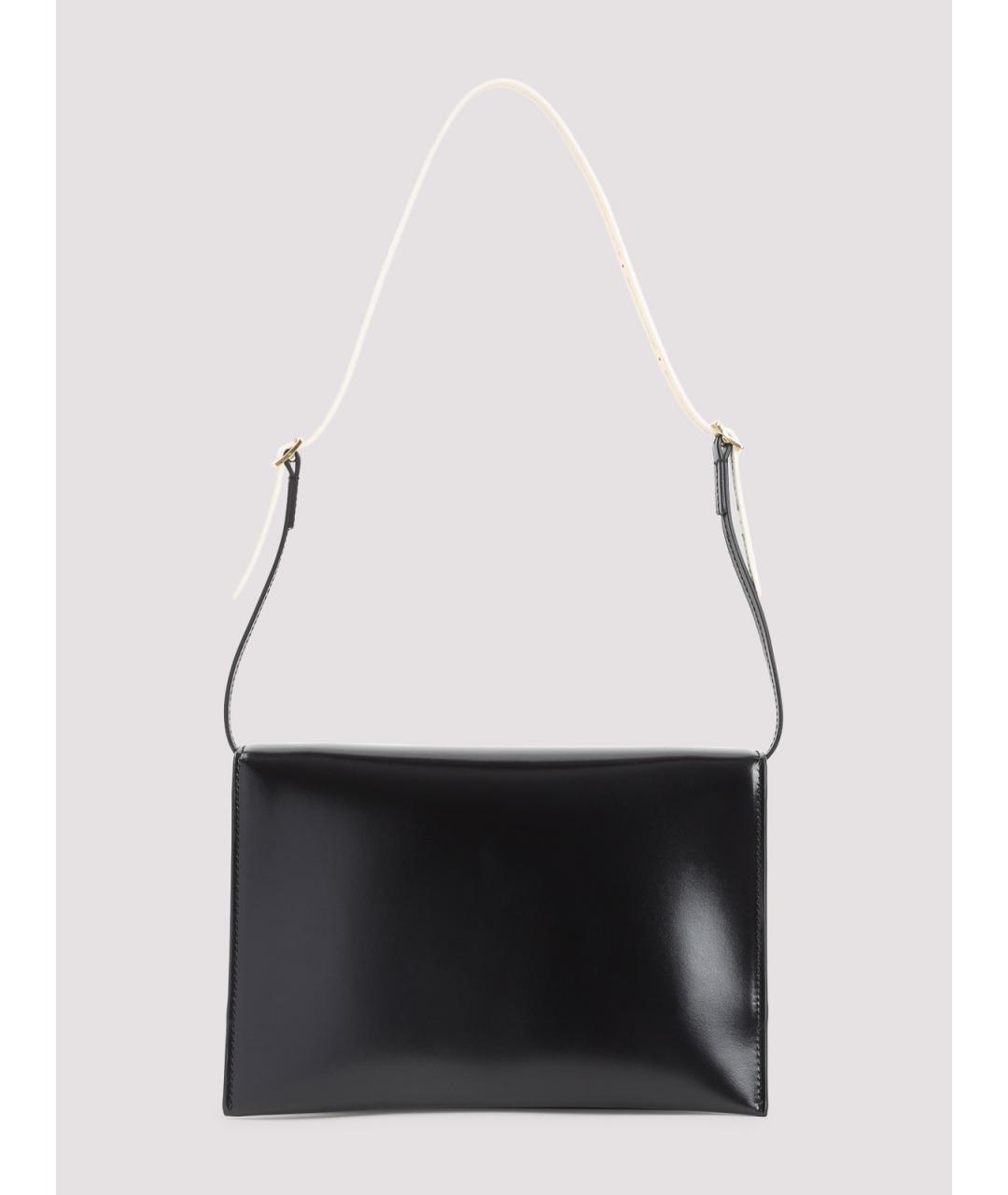 JIL SANDER Черная кожаная сумка через плечо, фото 2