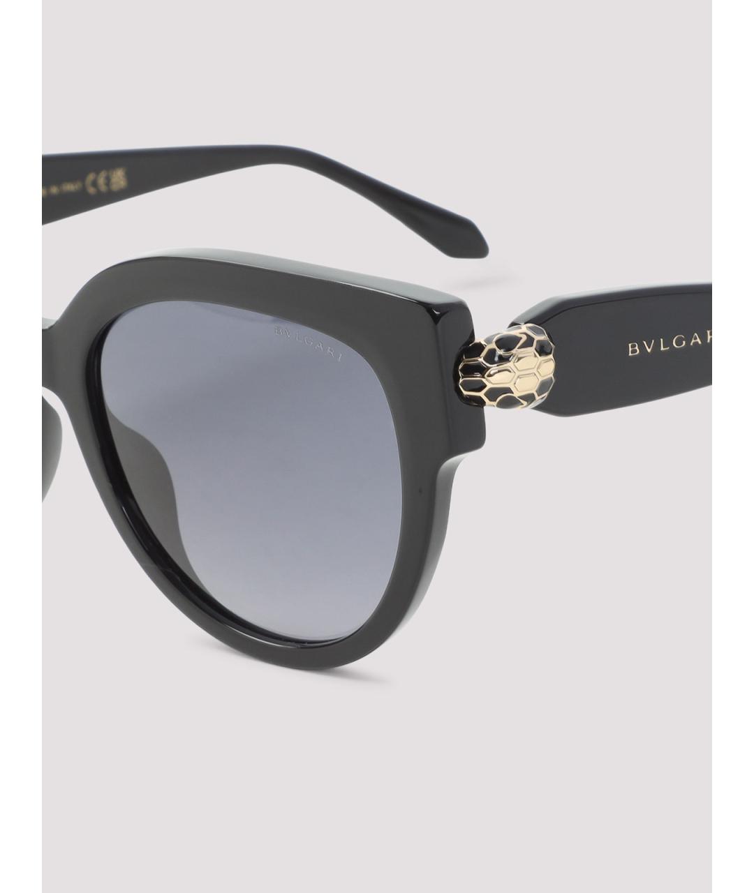 BVLGARI Черные пластиковые солнцезащитные очки, фото 3